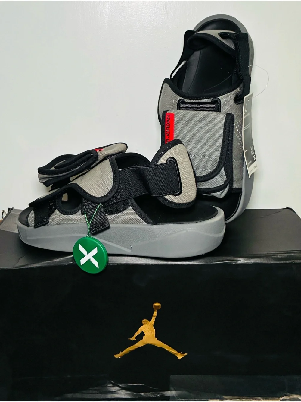 Nike Air Jordan slide Smokey gray and red men’s 7